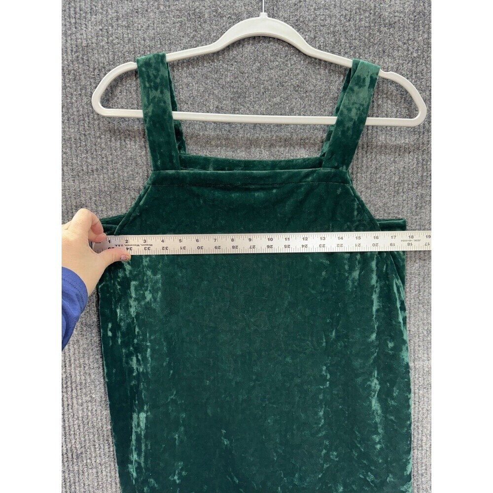 J. Jill Crushed Velvet Tank Top Womens Small Boxwood Green Square Neck Boxy NEW - Picture 7 of 10